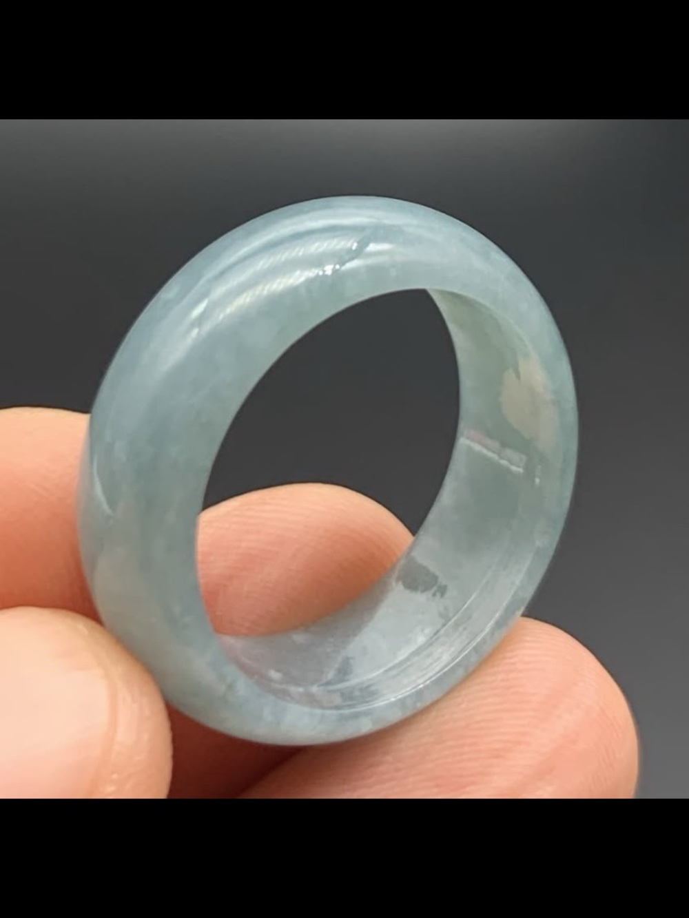 Certificate Jadeite Jewelry Jade luck Green Blue Ring Size 10